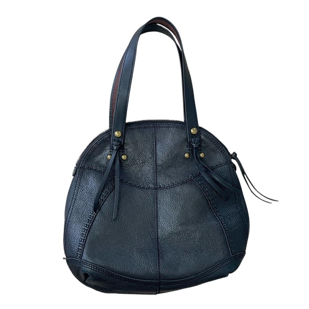 Lucky Brand Roadside Companion Bowler Bag‎ Black Pebble Leather